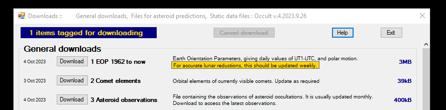 Mises à jour datas Occult 4